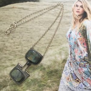 Richard Salley Artisan Hinged Double Labradorite Sterling Necklace: NWOT!